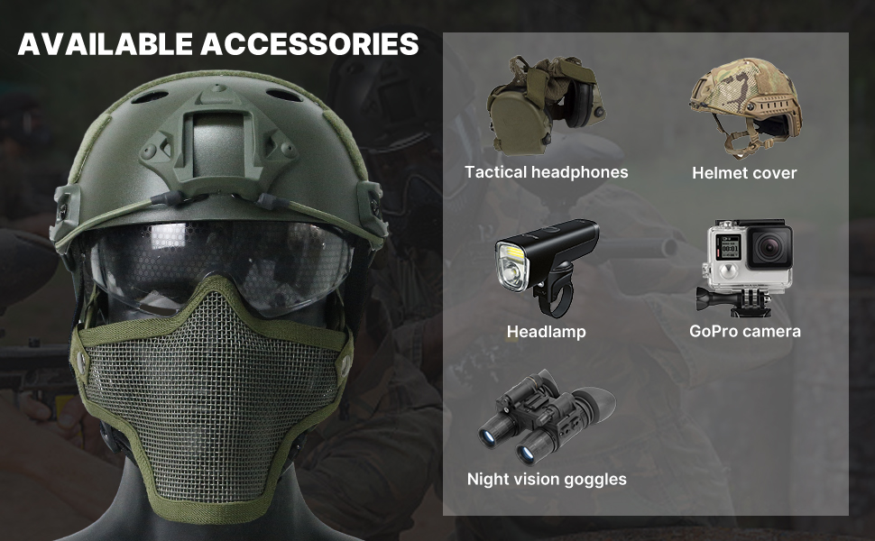 Masque De Protection Airsoft/Paintball Avec Rail VITE - Lentilles Jaune/noir Interchangeables | Protection Visage Complète Réglable - 8