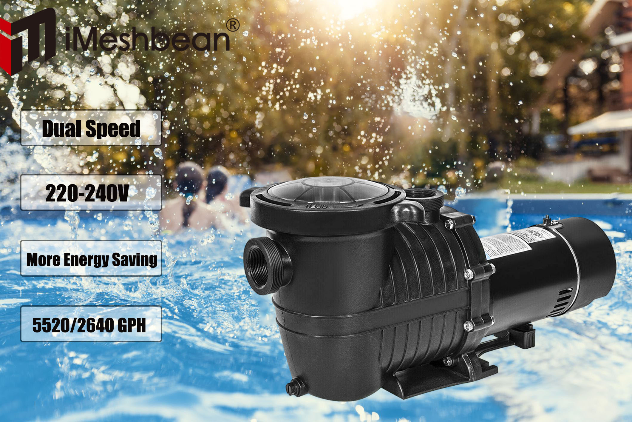 Pool With Pump 2HP Dual Speed Pool Pump – High-Flow Inground Swimming ...