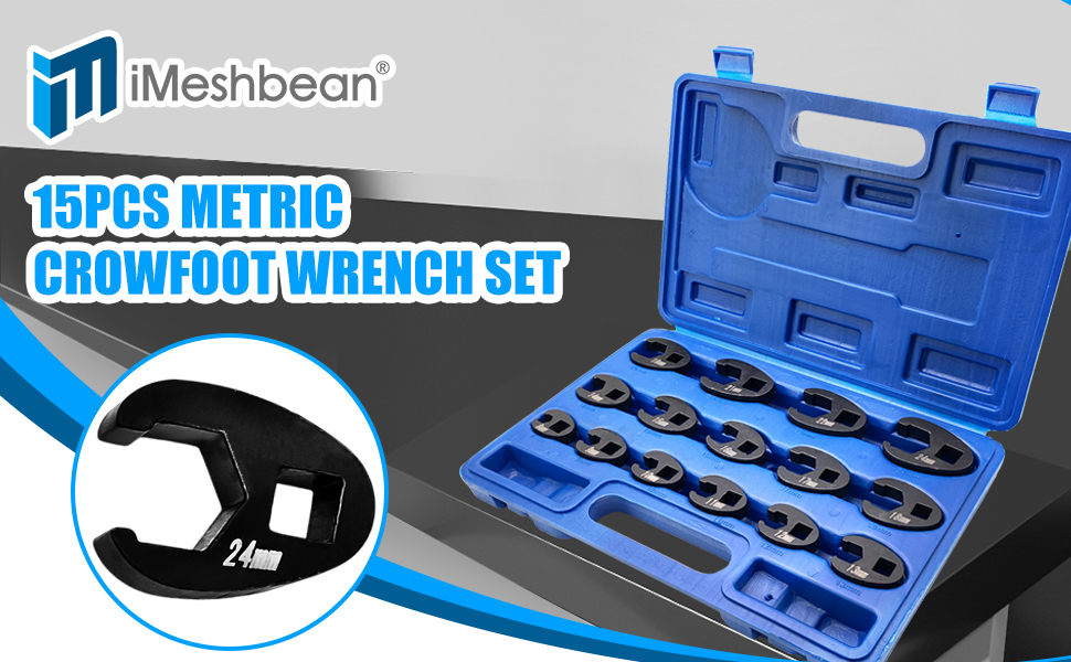 3/8" And 1/2" Drive Crow Foot Flare Nut Wrench Set 19pcs 8