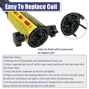 Magnetic Induction Heater Kit, 1500W 110V 4 Coil Handheld Electromagnetic Induction Tool Automotive Flameless Heater For Rusty Screw Removing